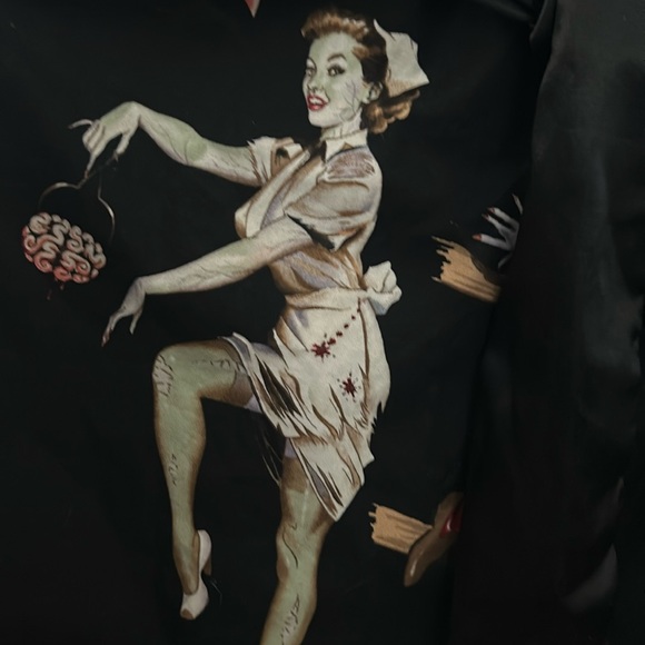 VTG Alexander Henry Zombie Pin Up Smoking Jacket-unisex - Picture 5 of 14